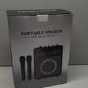 Karaoke Machine for Adults & Kids, Portable Karaoke Machine with 2 Wireless Microphones, Karaoke Speaker with LED Lights Supports USB/AUX in/TF Card for Home Party and Outdoor Event (Black)