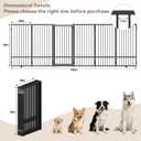 SNUOWU Full Metal Freestanding Dog Gate with Door, 36''Height Foldable Pet Dog Fence for Indoor & Outdoor, 6 Panels Extra Wide Free Standing TallDog Gates for Doorways,House,Stairs,Porch,Deck,Yard, Black