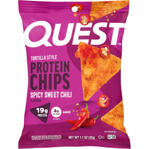 Quest Nutrition Spicy Sweet Chili Tortilla Chip, 19g Protein, 4g Net Carb, High Protein Low Carb, Gluten Free, 1.1 oz (Pack of 12)EXP. 10/19/26