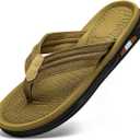 Mens Flip Flops Thong Sandals Lightweight Comfortable Summer Beach Slides Soft Cushion Footbed Open Toe Slippers for Pool Showers Dorms Water Friendly Indoor and Outdoor 45