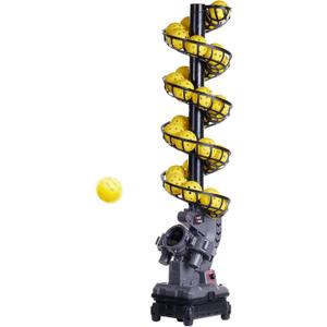 Furlihong 3806PBH Pickleball Machine with Oscillating Base, Adjustable Speed, Auto Swing Launch Port, Battery/AC Powered, Suitable for All Skill Levels