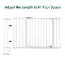 BABELIO Metal Baby Gate, 5.5inch (14cm) White Extension, Extra Wide Baby Gates for Stairs & Doorways, Pressure Mounted Walk Thru Child Gate with Door, NO Need Tools NO Drilling,28" Tall
