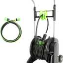 Pedal Hose Reel Cart with 82 ft of 1/2" Hose, Portable Water Hose Reel with Wheels, Garden Mobile Tools for Outside, Garden, Yard, Lawn (Black)