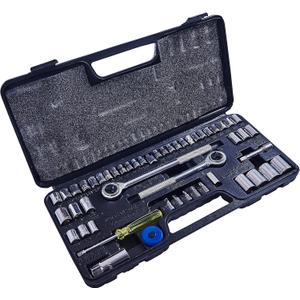 Amtech I0150 Socket Set, 52-Piece Mechanics Tool Kit, Strong Chrome Plated Steel Plus Handy Storage Case