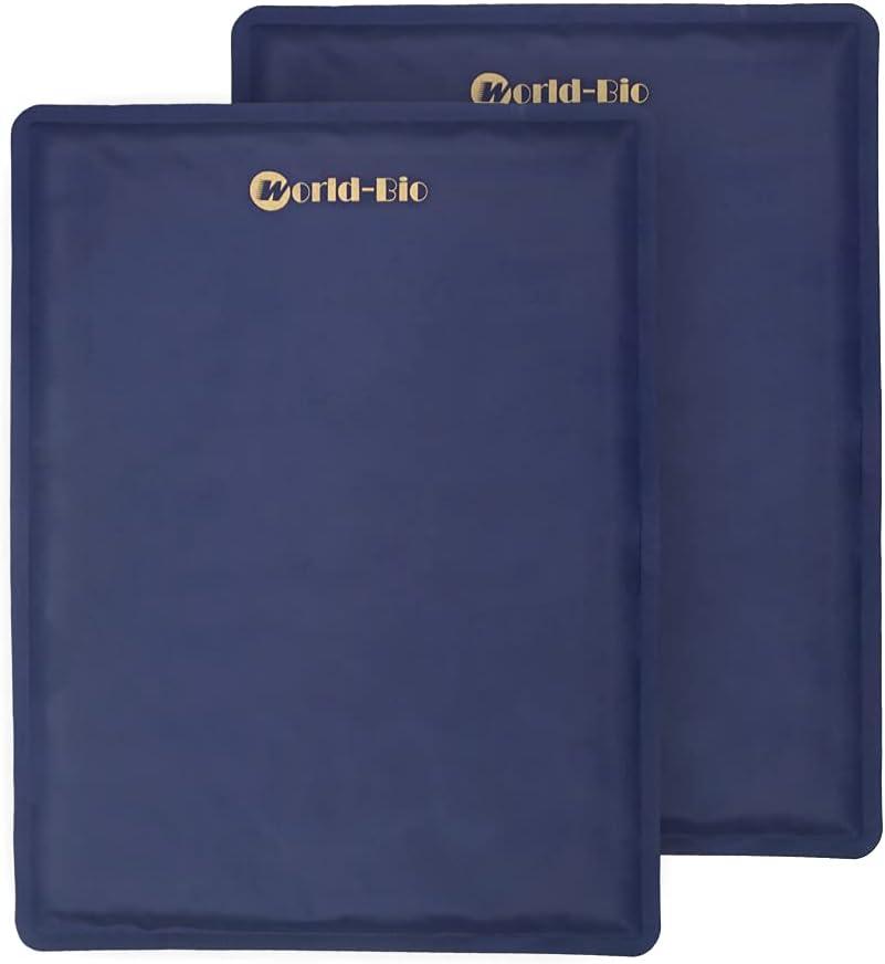 Large Gel Ice Pack 2 pack for Injuries Reusable, Flexible Hot Cold Therapy Pad for Hip, Back, Knee, Leg, Soothing Pain from Bruises & Sprains, Muscle Aches, Relief for Surgery, Back Pain 11.5" x 15.4"