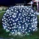 Dirnun Led Christmas Net Lights White Outdoor Christmas Lights 160LED 5ftx7ft, Waterproof Outdoor Indoor Fairy Mesh Net Light for Xmas Party, Yard, Patio, Trees, Shrubs, Bushes Decorations