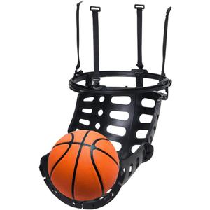 Basketball Hoop Rebounder, 360 Degree Rotatable Ball Return Attachment for Indoor Outdoor, Shoot Training Equipment for Adults, Kids Black