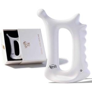 Ceramic 6in1 Gua Sha Tool for Face & Body, Jawline Sculpting, Double Chin Reduction, Lymphatic Drainage, Trigger Point Manual Massage Tool, Self-Care Gift Box for Women, White