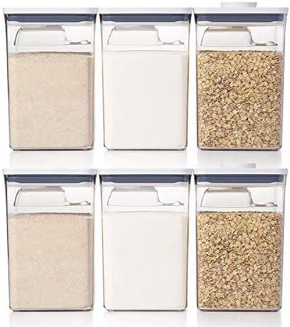 OXO Good Grips 12-Piece POP Container Bulk Set - 6 Count 4.4 Qt Containers, 6 Scoops