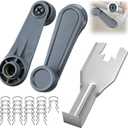 Interior Window Crank Handle Kit Include 2 Gray Crank Handles, 1 Window Handle Removal Tool and 22 Retainer Clip, Easy Replacement, Compatible with Toyota Car