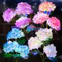 4 Pack Solar Garden Lights Outdoor, Colorful LED Waterproof Solar Powered Hydrangea Flowers Landscape Lights for Outside Yard, Patio, Pathway Decorative, Dcor, Two Lighting Modes