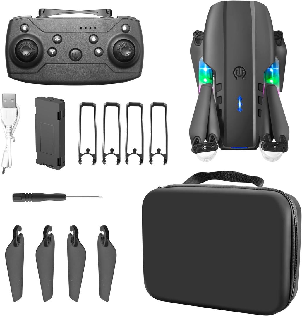 ikaufen E99 Drone Single camera,No Screen Control Camera for Adults RC Drone With 480P Dual Camera WiFi FPV Foldable Quadcopter Aircraft +1 Battery (E99 No Screen Control Black)