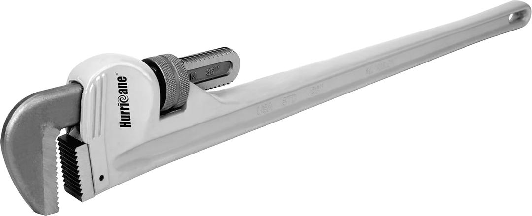 HURRICANE Aluminum Pipe Wrench, 36 Inch, Heavy Duty Adjustable Plumbing Tool, Steel Jaws, Lightweight Construction, 2-4.5 Inch Grip Range