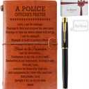 Police Gifts, Police Officer Gifts for Men Women Police Officer Prayer Journal Notebook Police Academy Graduation Gifts Law Enforcement Gifts Police Retirement Gifts (Brown)