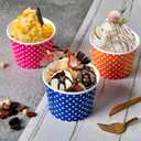 LITOPAK 120 Pack 16 oz Ice Cream Cups, Disposable Dessert Cups for Cold or Hot Food, Coloured Paper Dessert Bowls for Soups, Sundaes, and Ice Cream