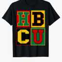 Uniquely African HBCU Apparel Black HBCU Block Letters Grads Alumni African American Unisex Classic Fit Short Sleeve T-Shirt M