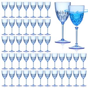 SKLENICE Green Plastic Wine Glasses 7.4oz Plastic Goblet Glasses with Stem Detachable Disposable Crystal Glasses Wedding Glassware Set For Wine Ceremony Anniversary Reception (48, Green)