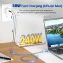 USB C Cable 15 ft 2Pack, 240W USB C to USB C 3.2 Gen 2 Cable 4K Video | 20Gbps Data Transfer Type C Charger Cord, for Thunderbolt 3/4 MacBook Pro Air, iPhone 17/16 Pro Max, Galaxy S26/S25, iPad
