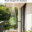 USLAI Macrame Plant Hanger Indoor Outdoor, Fits 4 to 15 Inch Pots, Strong Hanging Planter Holder, Boho Home Decor, 35 Inch, Ivory, Set of 2 (POTS NOT Included)