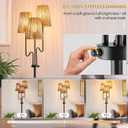 Dimmable Floor Lamp, 68in. Boho Floor Lamps with Natural Shade, 3-Light Tree Lamp for Coastal, Beach or Bohemian Style Decor, E26 Socket, Rotary Switch Standing Lamp for Living room, Bedroom