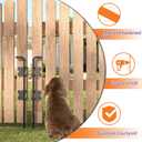 SKYSEN Self-Closing Fence Gate Hinges, Latch, and 24" Drop Rod for Double Gate Fence, Fence Gate Hardware - Easy to Install, Sturdy and Durable - Black Plastic Coated(smzt-01)