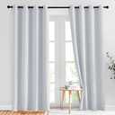 NICETOWN Room Darkening Curtains for Living Room - Easy Care Solid Thermal Insulated Grommet Panels/Drapes for Bedroom (2 Panels, 52 by 84, Greyish White) (52"W x 84"L (Pack of 2))