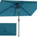 6.5'x10' Rectangular Patio Outdoor Umbrella,Large Coverage with Push-Button Tilt & UV Protection,Sturdy Ribs for Deck,Lawn,Pool,Backyard