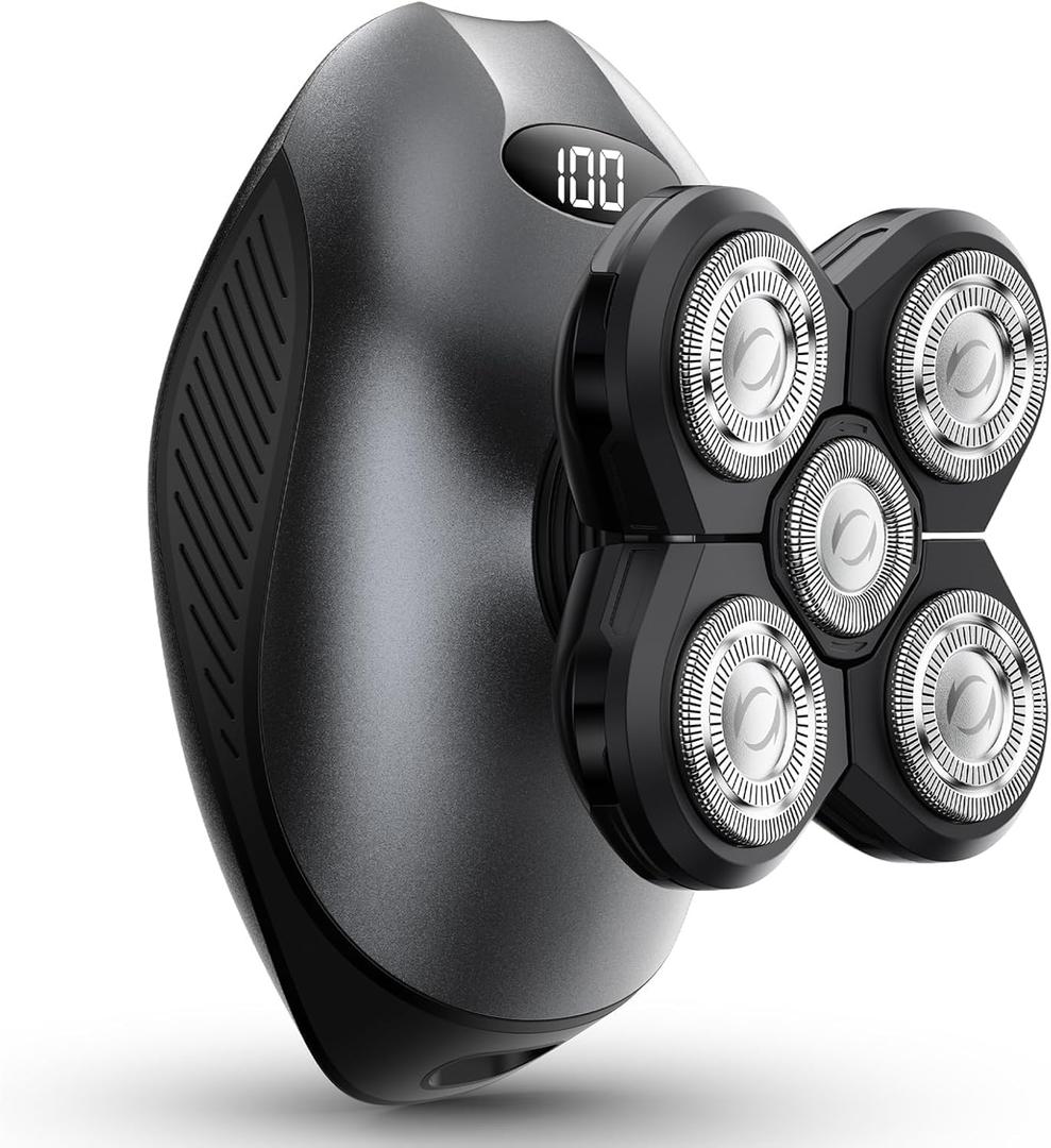 Head Shavers for Bald Men, 5 in 1 Electric Razor IPX7 Waterproof for Bald Men, 5D Rotary Shaver