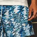 Mens Mesh Floral Shorts Art Print Butterfly Graphic Lightweight Casual Loose Designer Knee Length with Pockets (Blue, L)