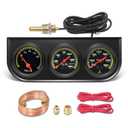 MH 2inch 52mm Triple Gauge Set, Oil Pressure Gauge (0-150PSI) Water Temperature (100F-280F) Voltmeter Car Auto 3 Gauges kit