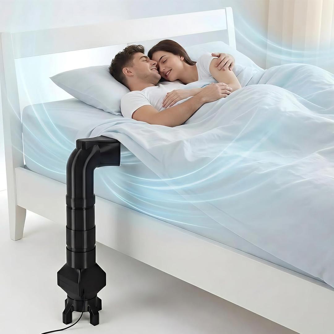 Bed Cooling System for Hot Sleepers, Quiet Under Sheets Bed Fan for Better Sleep,Fits Mattresses Up to 25.2" Tall, Night Sweats Relief, Single-Zone Mattress Cooling, Energy-Saving AC Alternative