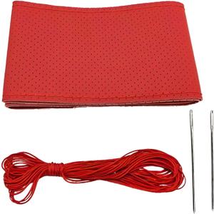 Steering Wheel Cover，Steering Wheel Wrap，Steering Wheel Covers, Wear-Resistant, Sweat-Absorbing, Anti-Slip and Dustproof Fits Most Sedans, SUVs, Trucks, and Vans (Red, Hole)