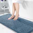 Yimobra Large Chenille Bathroom Rug 36"x24" - Extra Soft Non Slip Bath Mat - Super Absorbent Quick Dry Plush Shaggy Floor Carpet for Tub & Shower - Machine Washable, Denim Blue