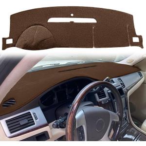 Dash Cover Dashboard Cover Mat Fit for Cadillac Escalade ESV EXT Hybrid Without Cutout for Speaker J18 (Dark Brown)