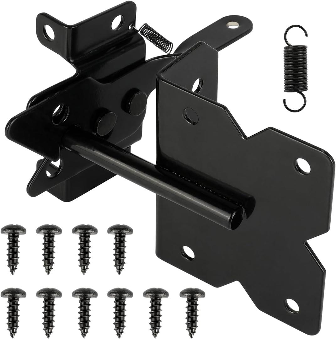 5-1/2" Mini Self-Locking Gate Latch for Wooden Fence,(Door Gap 0.7in),Stainless Steel, Post Mount Automatic Gate Lock Gravity Door Latch Hardware for Outdoor Garden, Metal Gates Vinyl Fence