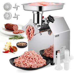 VEVOR Commercial Electric Meat Grinder, 7 lbs/min Capacity, #12 Industrial Meat Mincer with 2 Stainless Steel Blades, 2 Grinding Plates, 850W Heavy-Duty Sausage Maker Stuffer, for Kitchen, Restaurant