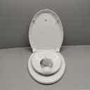 Quick Flip Elongated Toilet Seat with Built-In Potty & Splash Guard for Toddler Training, Slow Close - Jool Baby