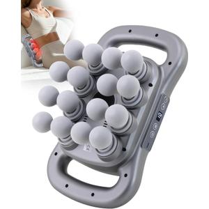 16-Head Massage Gun, Deep Tissue Percussion Massager with 9 Modes & 9 Intensities, 2600mAh Battery Back Bassager for Pain Relief Deep Tissue for Muscle Pain Relief in Back, Legs, Shoulders (Dark Gray)