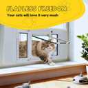 Full-Size Window Pet Door for Cats & Small Dogs, Width Adjustable Fits Sliding Windows, 10-Min Install, Aluminum Frame, HD High-Transparency Glass, Weatherproof Design, Magnetic Close