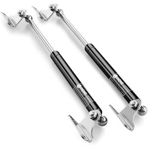 17Inch 150Lbs/667N Gas Struts Spring Shocks Lift Support with L Brackets for RV Murphy Bed Heavy Duty Tool Box Cabinet Trap Basement Door Floor Hatch Lid Truck Canopy Cover Trailer 2pcs by IAQWE