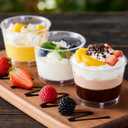 120 Sets Dessert Cups with Lids and Spoons, 5oz 6oz Clear Plastic Parfait Cups for Easter Spring Party Disposable Mini Dessert Containers Serving Fruit Ice Cream and Pudding (360pcs, 3 Style)