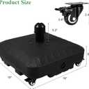Patio Umbrella Base with 4 Rolling WheelsFillable & Movable Market Stand for Patio,Poolside, Deck,Garden (Black)
