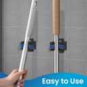 Broom Holder Wall Mount, 7PCS Broom Hanger Wall Mount, Stainless Steel Heavy Duty Mop Holder Broom Mop Hanger Wall with Screws, Garden Outdoor Tool Organizer Rack Broom Hanger (Black) (7pack)