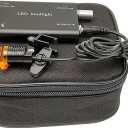 5W Rechargeable Black Dental LED Headlight with Blue-Light Filter  Headlamp for Surgical & Dental Loupes, Universal Glasses Clip + Cable Looper, Aluminum Battery Pack