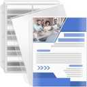 Geelin 50 Pcs Sheet Protectors for 3 Ring Binders Thickened Clear Polypropylene Top Loading Paper Letter Size Ideal for Documents and Photos Office Supplies (9" X 12")