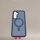 Ezanmull for Samsung Galaxy S25 FE Case Magnetic Shockproof, [Fit for MagSafe] [Glass Screen Protector + Camera Lens Protector] Translucent Anti-Fingerprint (Blue)