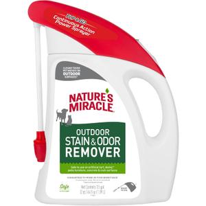 Natures Miracle Outdoor Stain & Odor Remover, 64 fl oz, Removes Dog & Cat Messes, Convenient Flip & Go Sprayer, Ready-to-Use, Multi-Pet & Multi-Mess Formula