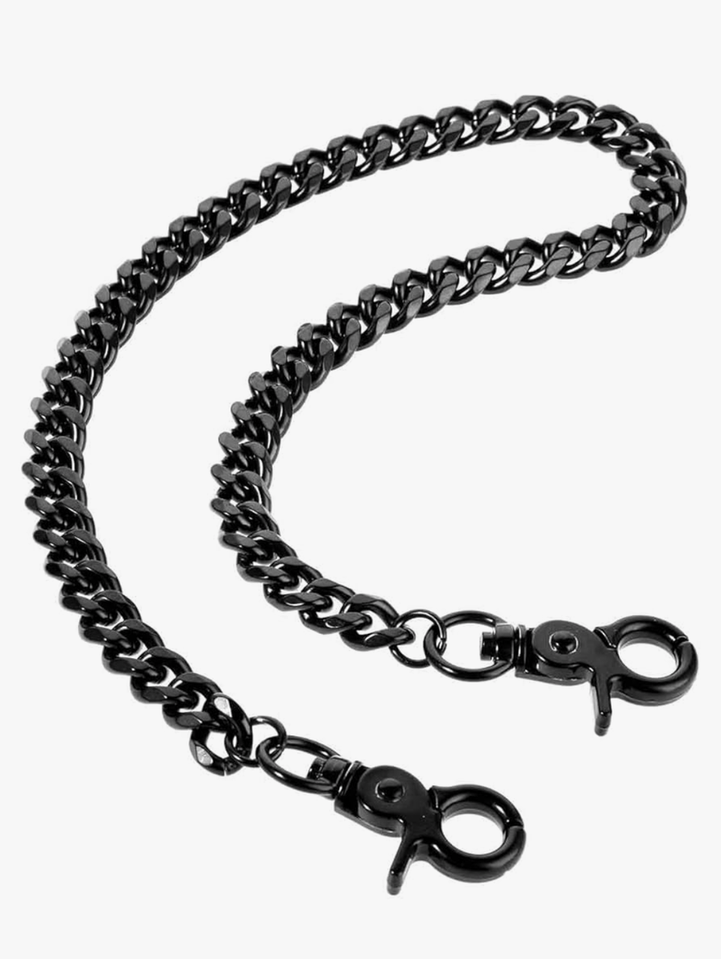 Waist Chain Heavy Duty Metal Keychain Punk Wallet Chain Hip Hop Keyholder Round Clasp Goth Keyring