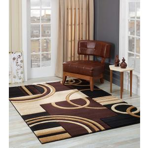 GLORY RUGS Area Rug Modern Soft Hand Carved Contemporary Floor Carpet with Premium Fluffy Texture for Indoor Living Dining Room and Bedroom Area (Brown, 5x7)