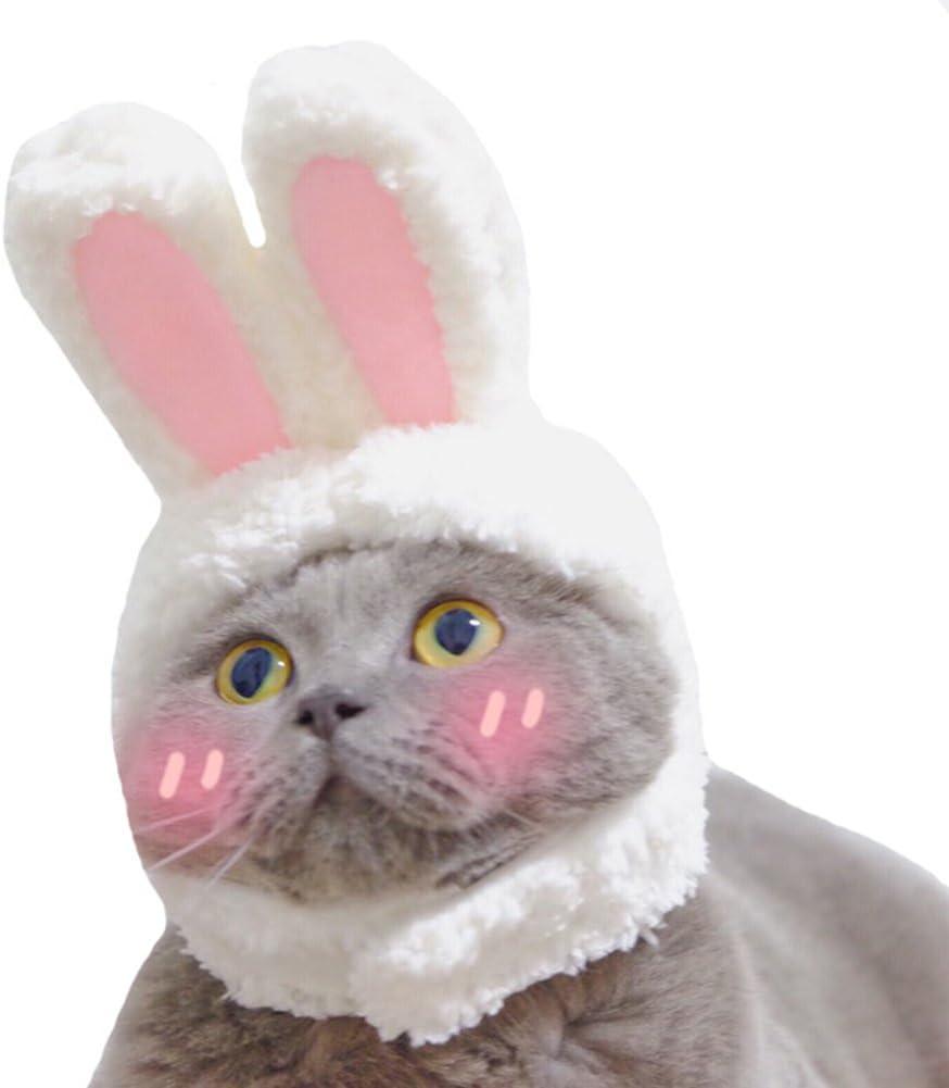 PERTTY Plush Bunny Ears Pet Headband,Rabbit Ear Hat for Cat Small Dogs Party Costume Accessory Headwear